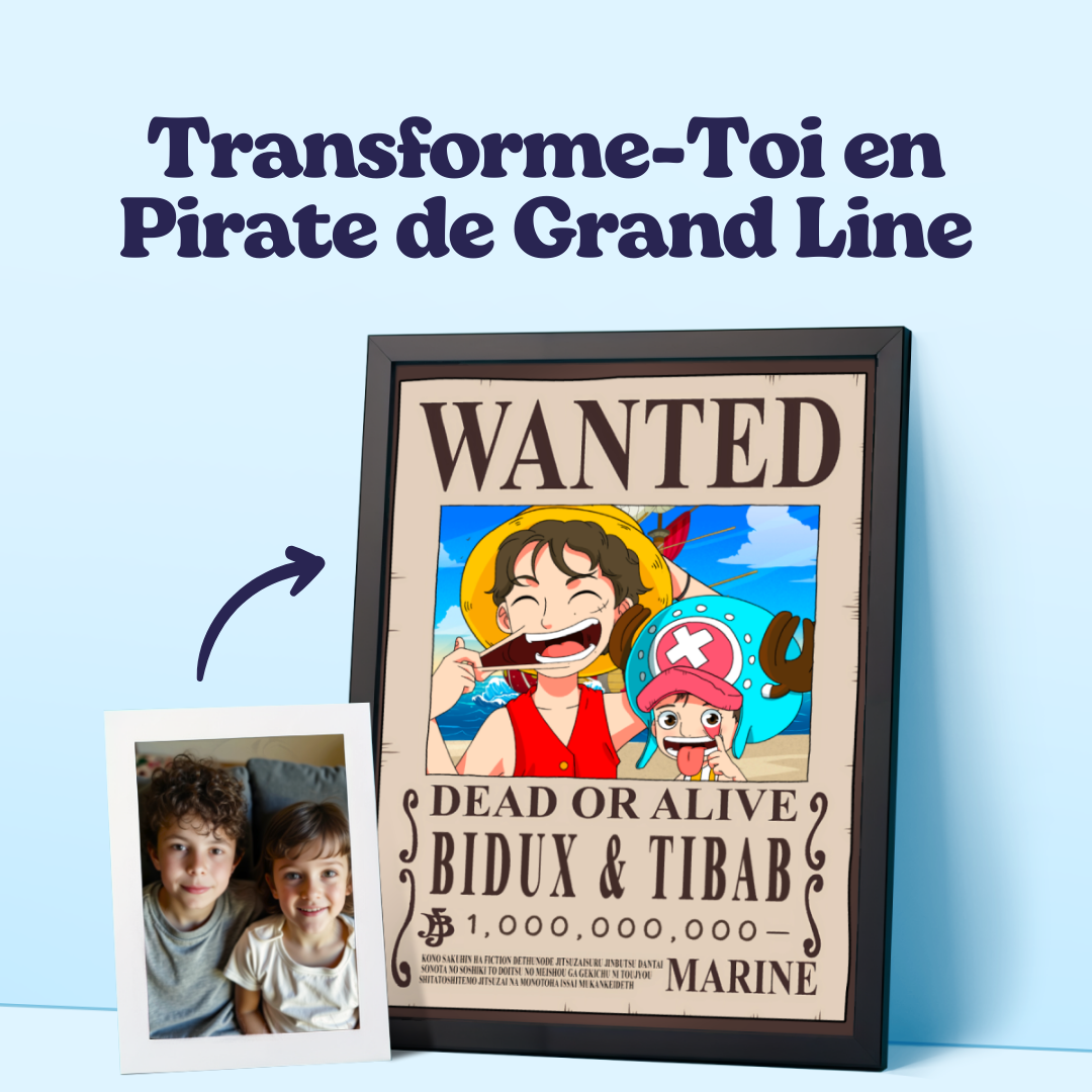 affiche wanted one piece personnalisée