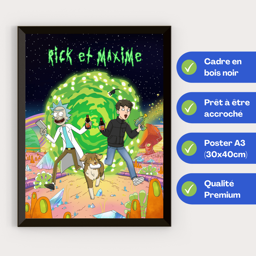 poster encadré Rick et Morty personnalisé